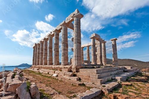 Photos Temple of Poseidon at Sounio Cape, in south Attica region, Greece, Europe