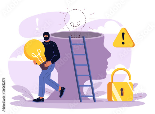 Intellectual property theft concept. Vector illustration