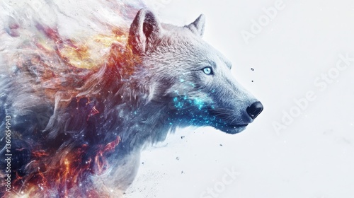 Majestic Wolf in Ethereal Flames