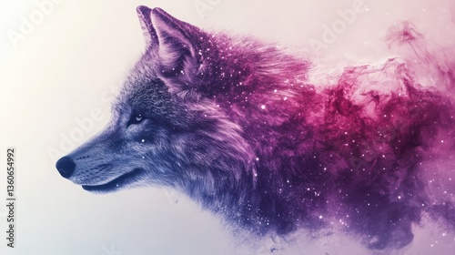 Stunning Cosmic Wolf Illustration