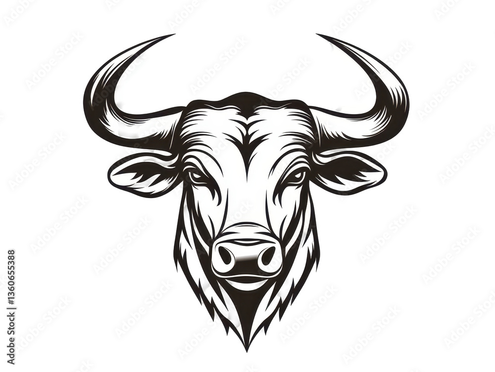 Isolated Bull Head Vector Isolated Bull Head Vector