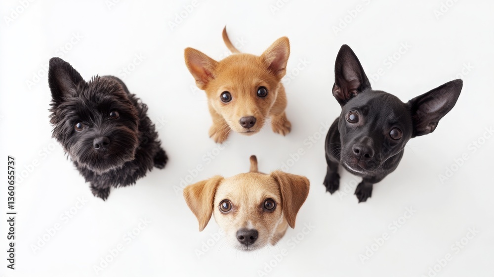 Obraz premium Adorable Dogs Looking Up