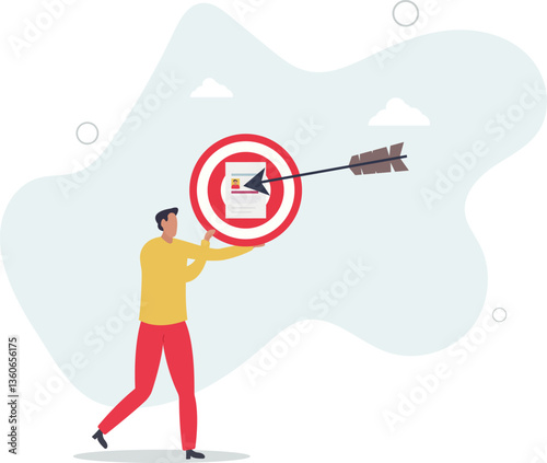 Recruitment target, choosing best candidate to fill in job vacancy, HR Human Resources find perfect talent for interview concept.flat character life .