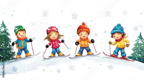 Kids Enjoying a Fun Ski Day
