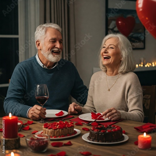 senior couple celebrating holiday 