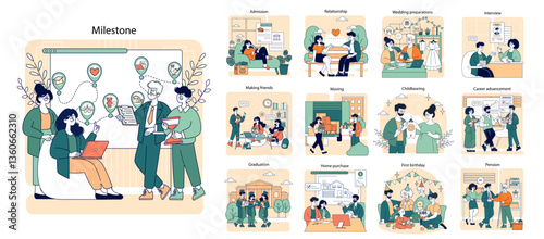 Milestone. Flat Vector Illustration
