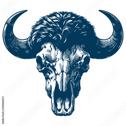 buffalo skull vector