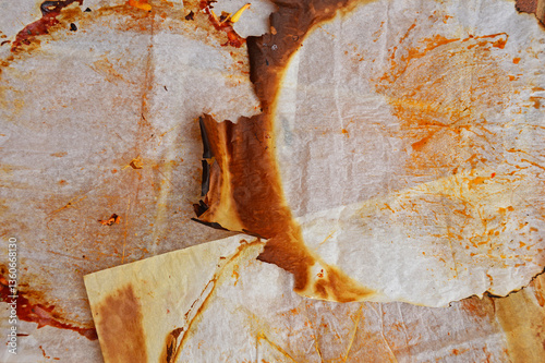 Burnt pieces of parchment