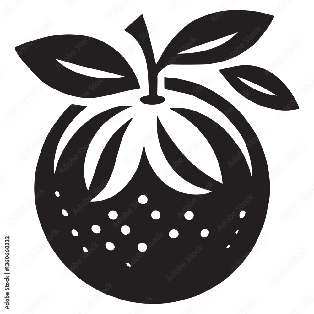Orange Vector art illustration with leaves Orange Vector art illustration with leaves