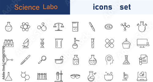 Science Labo Icon Set – Modern Vector Icons for Science & Lab Projects