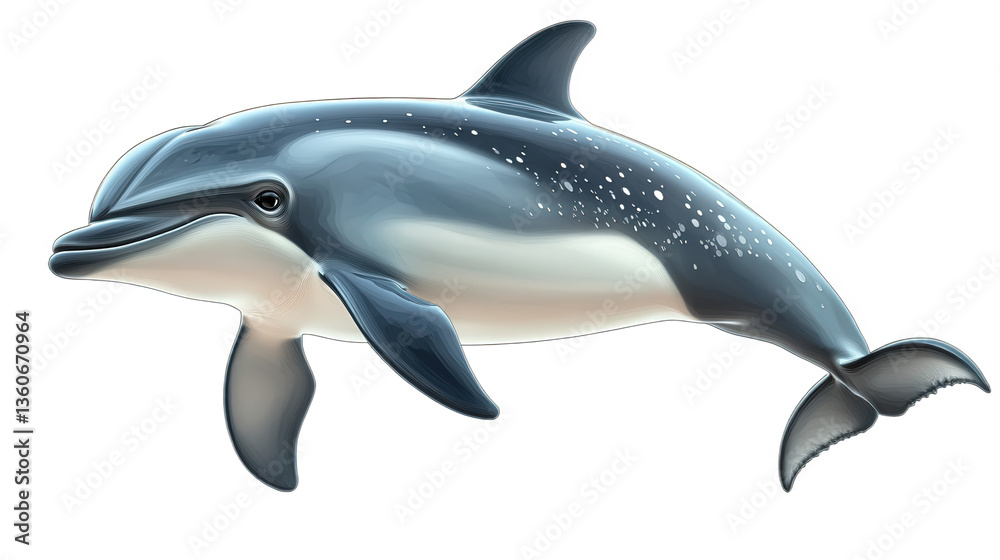 Fototapeta premium dolphin isolated on white background