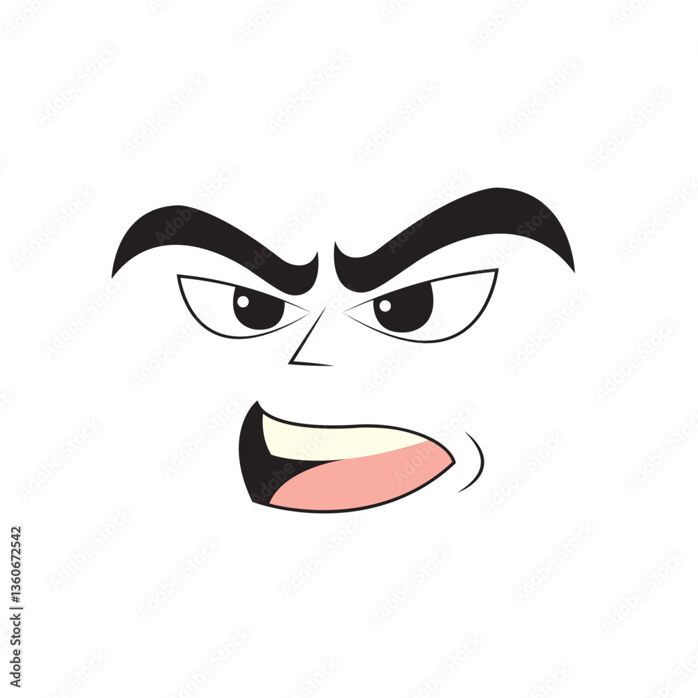 Flat angry expression emote avatar Flat angry expression emote avatar