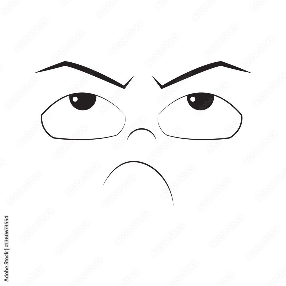 Flat angry expression emote avatar Flat angry expression emote avatar
