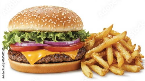 Hamburguesa con papas fritas