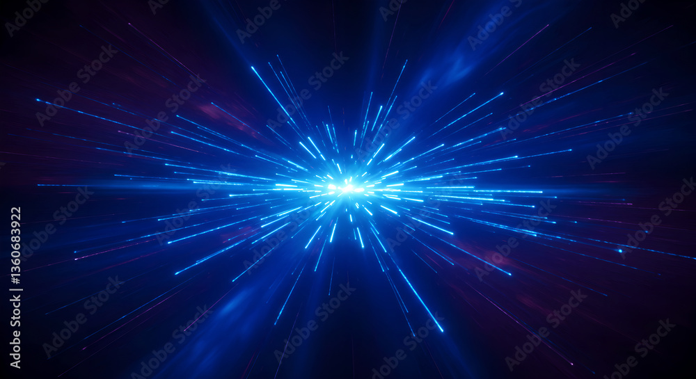 Fototapeta premium Abstract digital data speed light, modern technology speed explosion, futuristic energy wave, data transfer and communication for presentation background