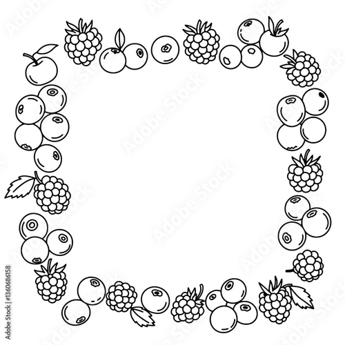 Berries Border: An elegant berry border design that's perfect for digital artworks, creating a visual feast.
