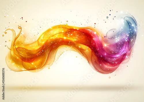 A flowing abstract design showing multiple vibrant color gradients