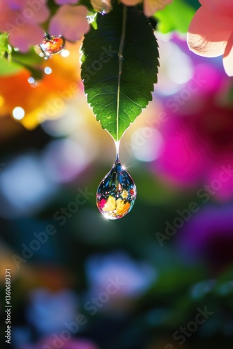 Beautiful flowers in seasonal rain in Spring