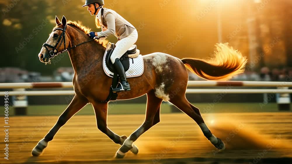 Rider and Horse in Dynamic Motion: Equestrian Sport Photography