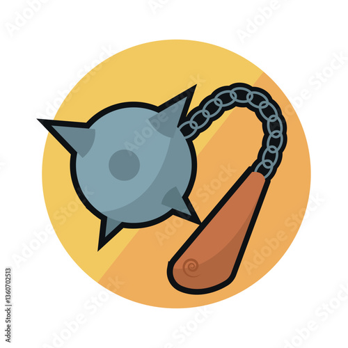 Isolated mace weapon medieval icon