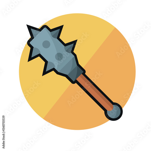 Isolated mace weapon medieval icon