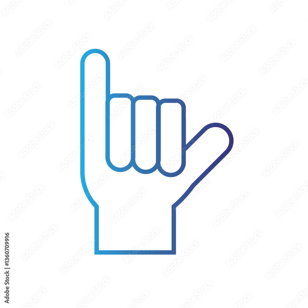 Isolated outline hand gesture icon Flat design Isolated outline hand gesture icon Flat design