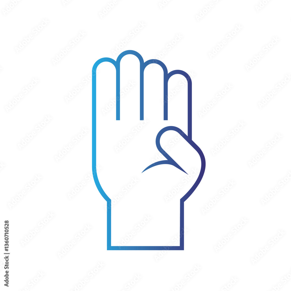 Isolated outline hand gesture icon Flat design Isolated outline hand gesture icon Flat design