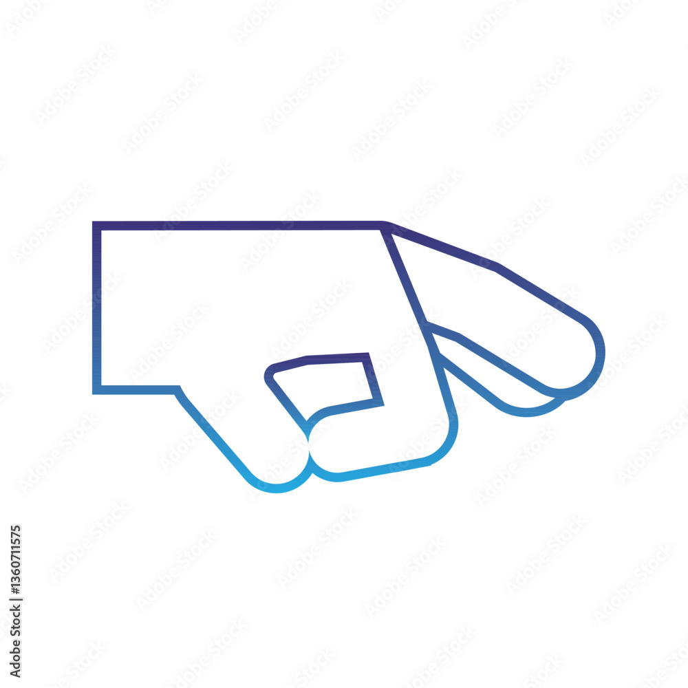 Isolated outline hand gesture icon Flat design Isolated outline hand gesture icon Flat design