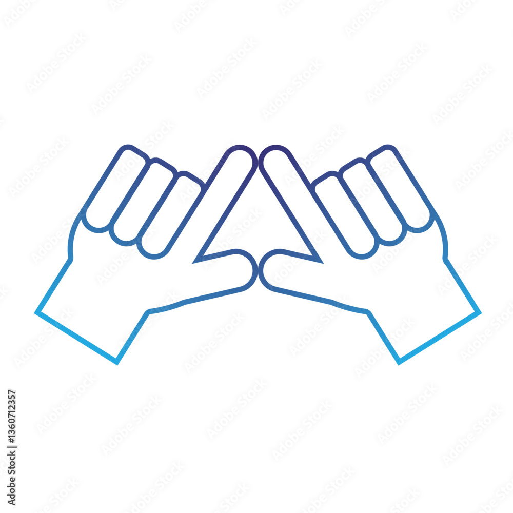 Isolated outline hand gesture icon Flat design Isolated outline hand gesture icon Flat design