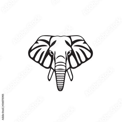 Wallpaper Mural Elephant head silhouette. Elephant logo icon. Elephant head illustration. Elephant vector art. Torontodigital.ca
