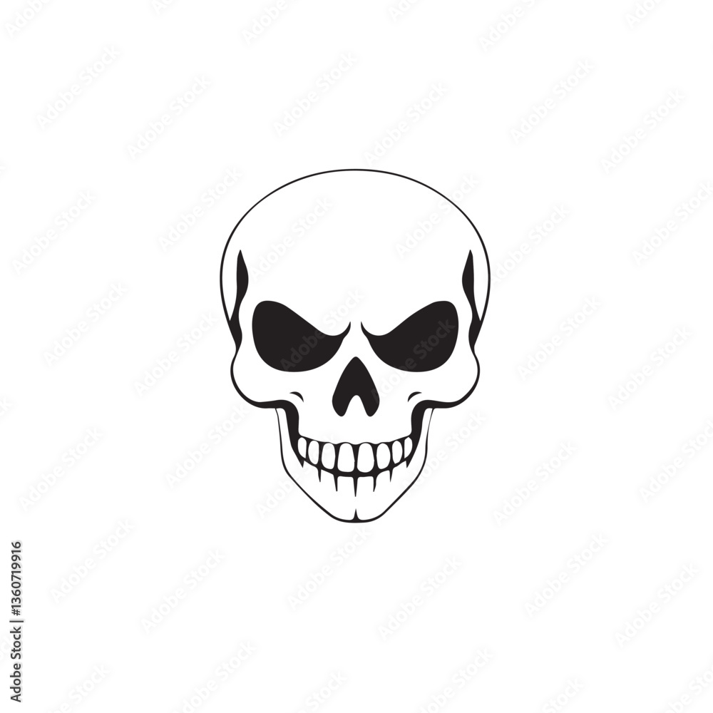 Fototapeta premium Skull logo. Skull silhouette design. Black vector skull silhouette. Skull Silhouette Icon Vector Design. 