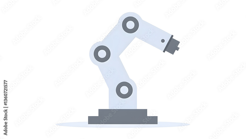 Stylized robotic arm illustration with jointed segments for industrial tasks. Stylized robotic arm illustration with jointed segments for industrial tasks.
