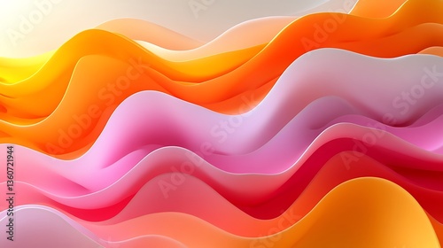 Colorful layered waves create an abstract and smooth gradient background