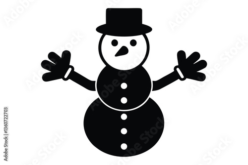 snowman with mittens vector icon.eps