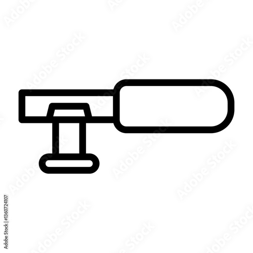 microphone outline icon, microphone black line illustration