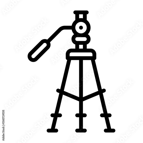 tripod outline icon, tripod black line illustration
