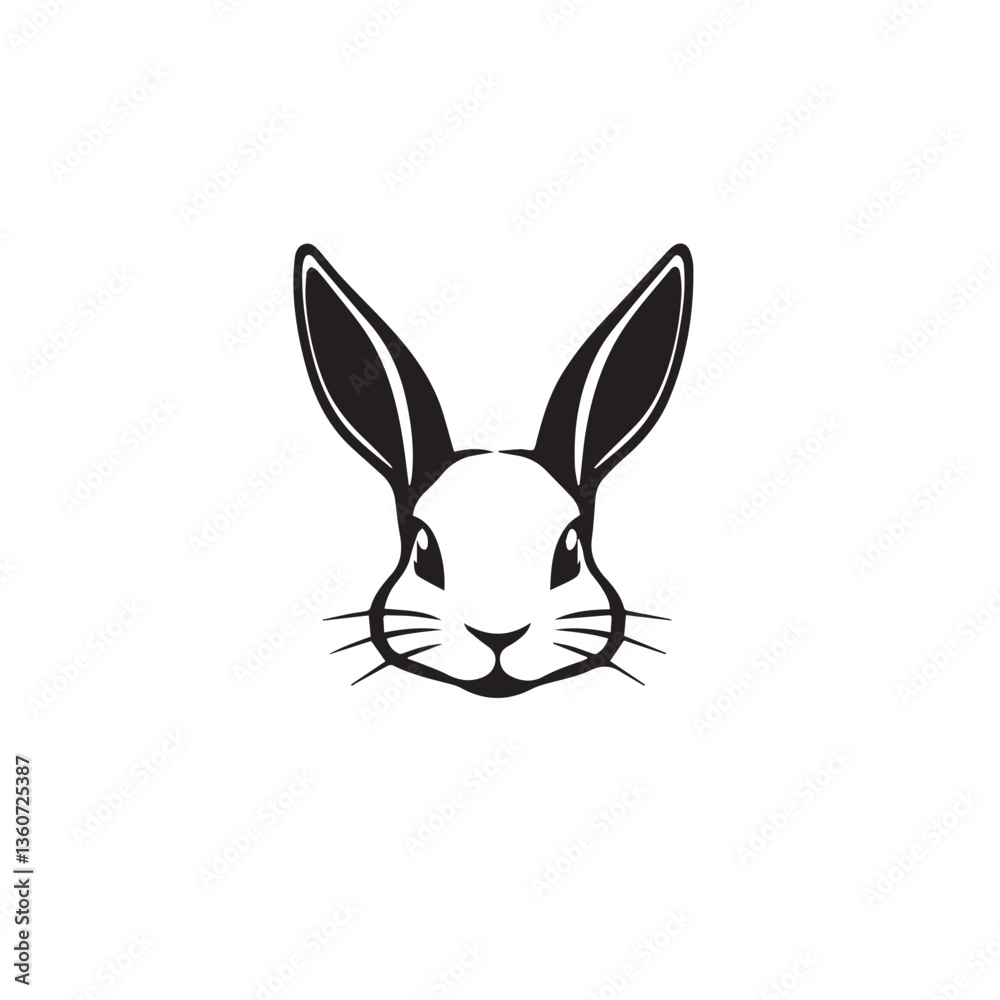 Rabbit head silhouette. Rabbit logo design. Rabbit vector illustration. Rabbit head silhouette. Rabbit logo design. Rabbit vector illustration.