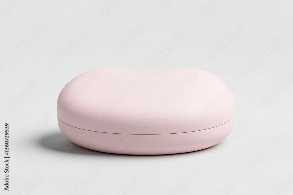 Heart-shaped, light pink, smooth, compact container Heart-shaped, light pink, smooth, compact container