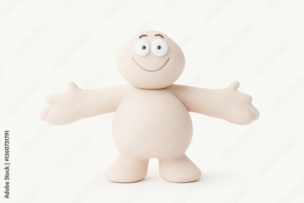 Beige figurine with welcoming pose
