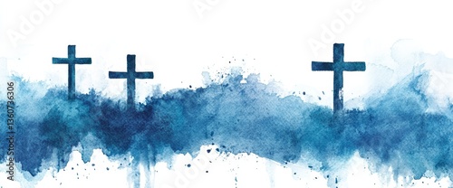 The religious conceptual cross illustration has potential applications in media and design