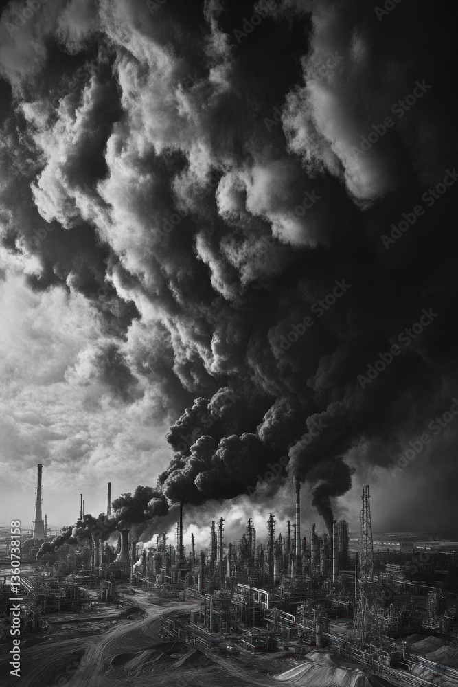Air pollution impact on environment.