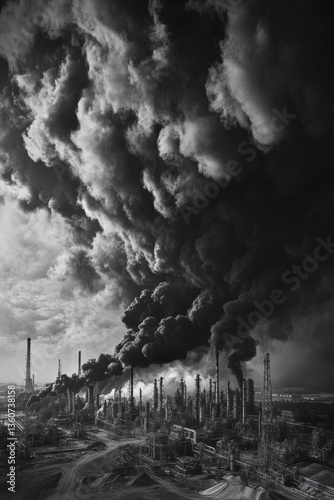Obraz na płótnie Air pollution impact on environment. w salonie