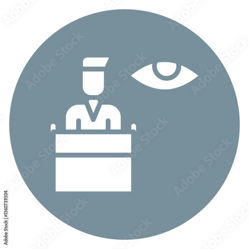 Filled Glyph Court Witness Circle Icon