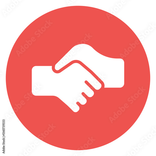 Filled Glyph Legal Handshake Circle Icon