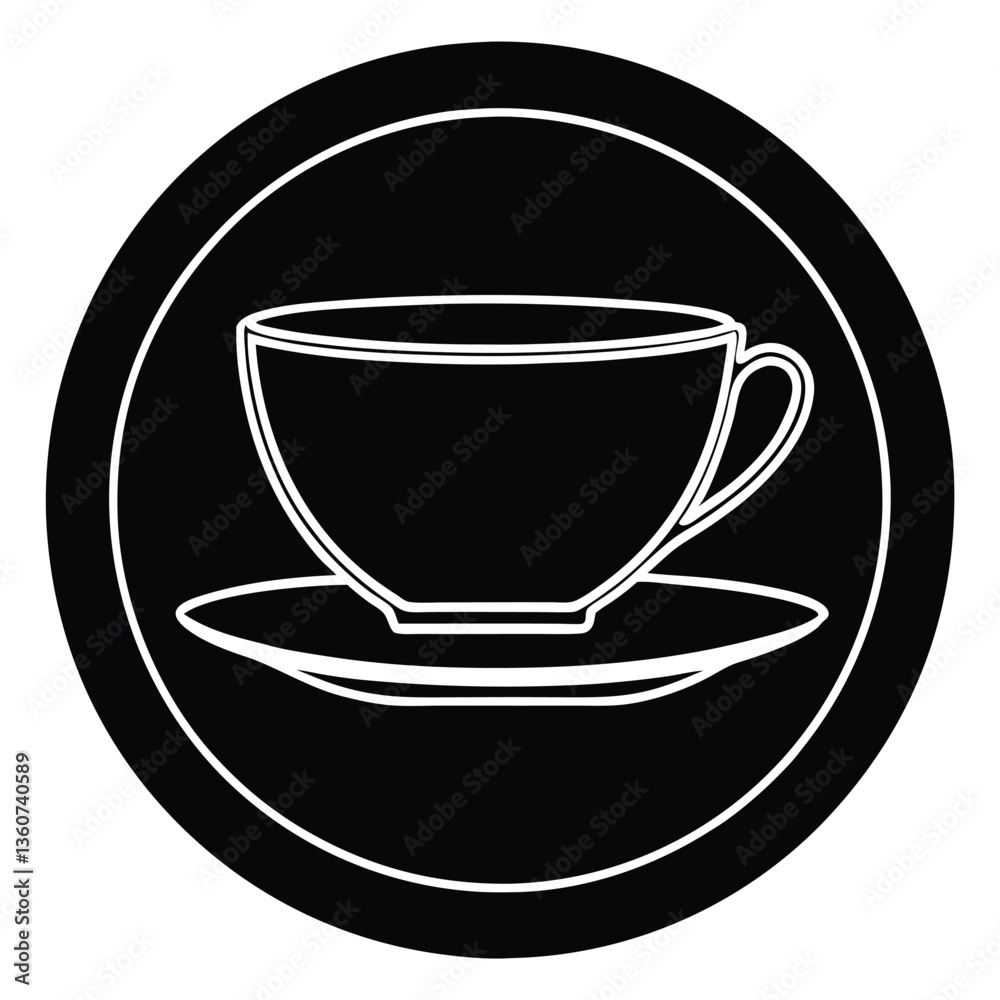 Simple black and cream coffee cup graphic design Simple black and cream coffee cup graphic design