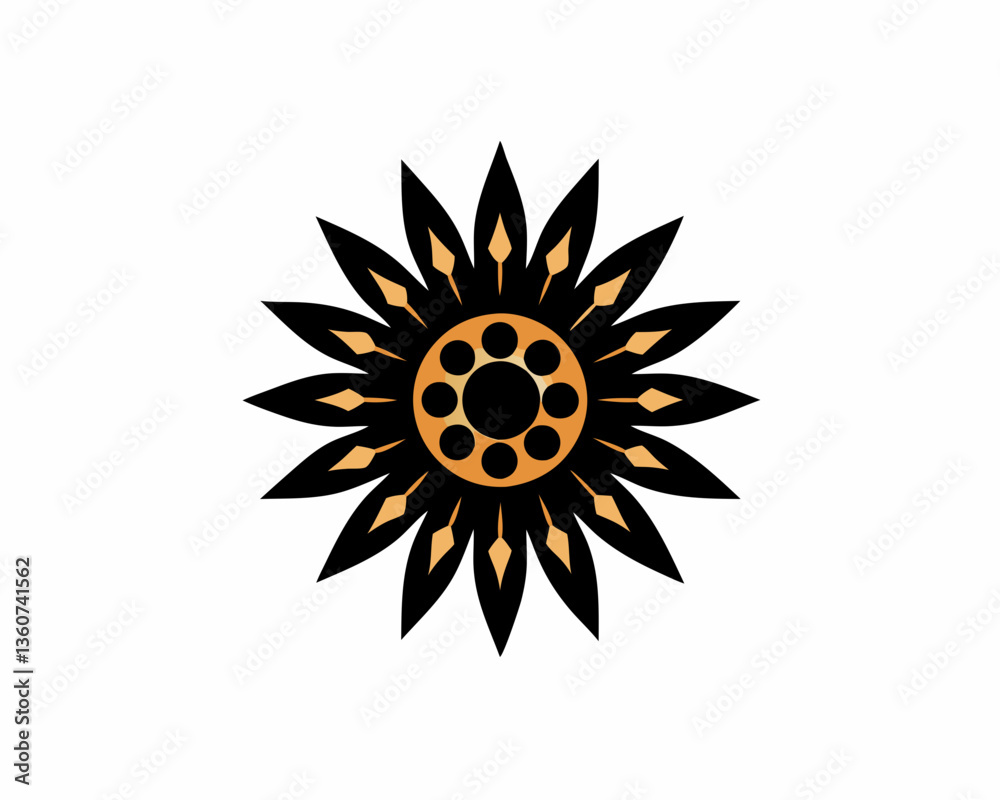 creative details Marigold Sun Icon vector illustration creative details Marigold Sun Icon vector illustration