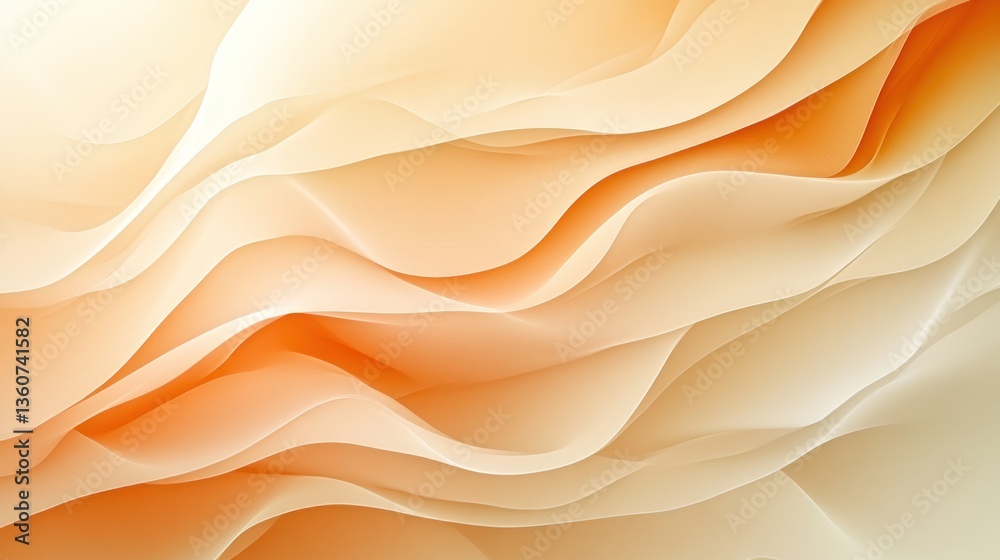 Obraz premium Abstract Orange and Beige Wave Pattern: A Serene Digital Art Piece