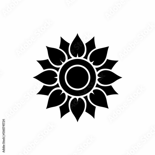 creative details Marigold Sun Icon vector illustration 