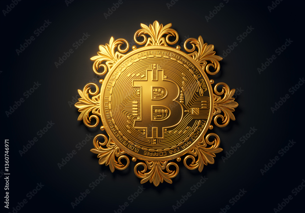 Naklejka premium Luxury Cryptocurrency Illustration
