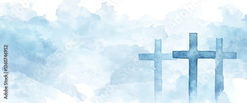 Religious conceptual cross illustrations can be applied to both media and design work